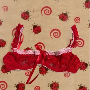 Red lace bra